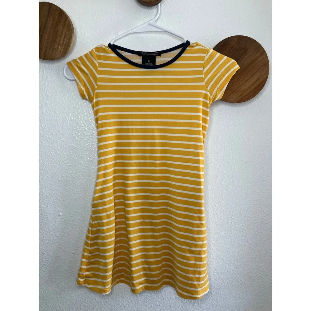 Xtraordinary Tie Back Mustard Yellow Striped‎ Dress Girls Size 5